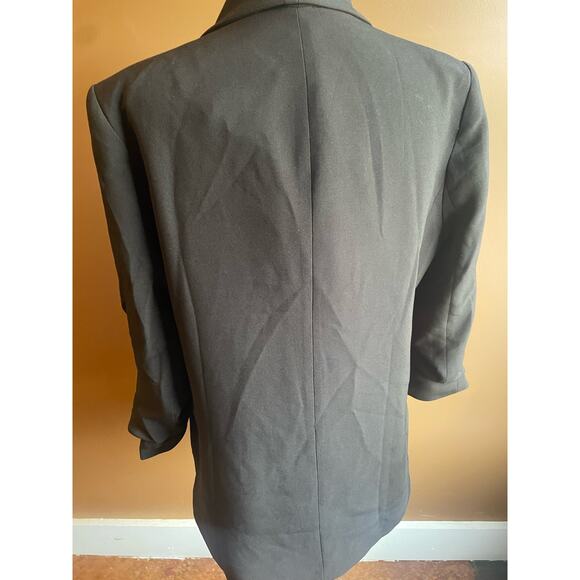 NEW Why Women's XL Blazer Short Set Black Ruched Sleeve Pleated Shorts - Picture 4 of 6